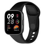 For Redmi Watch 3 xDfind Solid Color Silicone Watch Band, with Button(Black)