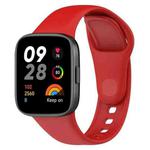 For Redmi Watch 3 xDfind Solid Color Silicone Watch Band, with Button(Red)