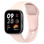For Redmi Watch 3 xDfind Solid Color Silicone Watch Band, with Button(Light Pink)