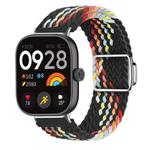 For Xiaomi Smart Band 9 Pro / Redmi Watch 5 Braided Loop Magnetic Buckle Watch Band(Black Rainbow)