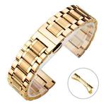 14mm xDfind Five-bead Solid Stainless Steel Butterfly Buckle Watch Band(Gold)