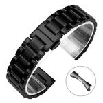 18mm xDfind Five-bead Solid Stainless Steel Butterfly Buckle Watch Band(Black)