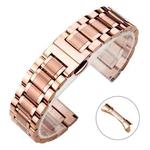 18mm xDfind Five-bead Solid Stainless Steel Butterfly Buckle Watch Band(Rose Gold)