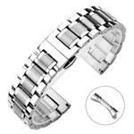 18mm xDfind Five-bead Solid Stainless Steel Butterfly Buckle Watch Band(Silver)