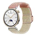 18mm Woven Splicing Color Magnetic Rose Gold Buckle Watch Band(Colorful Pink Colorful Dot)