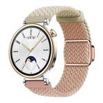 18mm Woven Splicing Color Magnetic Rose Gold Buckle Watch Band(Starlight Milk Tea)