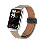 For Xiaomi Smart Band 9 Pro / Redmi Watch 5 Litchi Texture Magnetic Black Buckle Leather Watch Band(Coffee Color)