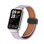 For Xiaomi Smart Band 9 Pro / Redmi Watch 5 Litchi Texture Magnetic Black Buckle Leather Watch Band(Purple)