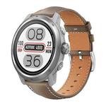 20mm For COROS APEX 2 42mm / PACE 2 xDfind Flat Head Black Shark Fine Grain Leather Watch Band(Light Grey)
