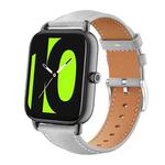 20mm For Xiaomi Haylou RS4 Plus LS11 / LS12 xDfind Flat Head Black Shark Fine Grain Leather Watch Band(Grey)