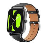 20mm For Xiaomi Haylou RS4 Plus LS11 / LS12 xDfind Flat Head Black Shark Fine Grain Leather Watch Band(Black)