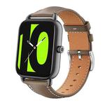 20mm For Xiaomi Haylou RS4 Plus LS11 / LS12 xDfind Flat Head Black Shark Fine Grain Leather Watch Band(Light Grey)