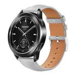 22mm For Xiaomi Watch S3/2 Pro/S2/S1 xDfind Flat Head Black Shark Fine Grain Leather Watch Band(Grey)