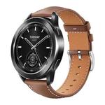 22mm For Xiaomi Watch S3/2 Pro/S2/S1 xDfind Flat Head Black Shark Fine Grain Leather Watch Band(Coffee)