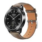 22mm For Xiaomi Watch S3/2 Pro/S2/S1 xDfind Flat Head Black Shark Fine Grain Leather Watch Band(Light Grey)