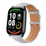 22mm For Xiaomi Haylou Watch LS09B / LS05S / LS10 xDfind Flat Head Black Shark Fine Grain Leather Watch Band(Grey)
