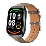 22mm For Xiaomi Haylou Watch LS09B / LS05S / LS10 xDfind Flat Head Black Shark Fine Grain Leather Watch Band(Light Grey)