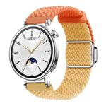 18mm Woven Splicing Color Magnetic Silver Buckle Watch Band(Orange Yellow)