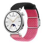 18mm Woven Splicing Color Magnetic Silver Buckle Watch Band(Black Orange Powder)