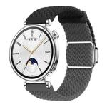 18mm Woven Splicing Color Magnetic Silver Buckle Watch Band(Black Dark Grey)