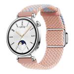 18mm Woven Splicing Color Magnetic Silver Buckle Watch Band(Blue Pink Sand)
