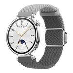18mm Woven Splicing Color Magnetic Silver Buckle Watch Band(Light Grey Space Grey)