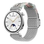 18mm Woven Splicing Color Magnetic Silver Buckle Watch Band(Coral Light Grey)