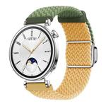 18mm Woven Splicing Color Magnetic Silver Buckle Watch Band(Cactus Yellow)