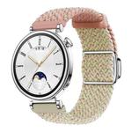 18mm Woven Splicing Color Magnetic Silver Buckle Watch Band(Colorful Pink Colorful Dot)