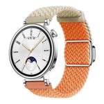 18mm Woven Splicing Color Magnetic Silver Buckle Watch Band(Starlight Orange)