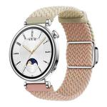 18mm Woven Splicing Color Magnetic Silver Buckle Watch Band(Starlight Milk Tea)