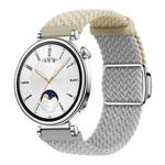 18mm Woven Splicing Color Magnetic Silver Buckle Watch Band(Starlight Light Grey)
