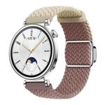 18mm Woven Splicing Color Magnetic Silver Buckle Watch Band(Starlight Smoke Purple)