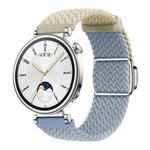 18mm Woven Splicing Color Magnetic Silver Buckle Watch Band(Starlight Rock Blue)