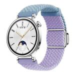 18mm Woven Splicing Color Magnetic Silver Buckle Watch Band(Violets)