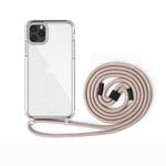 For iPhone 11 PC+TPU Transparent All-inclusive Acrylic 2-in-1 Shockproof Phone Protective Case with Lanyard(Apricot)