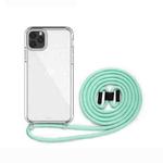 For iPhone 11 PC+TPU Transparent All-inclusive Acrylic 2-in-1 Shockproof Phone Protective Case with Lanyard(Mint Green)
