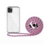 For iPhone 11 PC+TPU Transparent All-inclusive Acrylic 2-in-1 Shockproof Phone Protective Case with Lanyard(Purple Orange Blue)