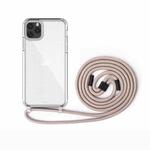 For iPhone 11 Pro PC+TPU Transparent All-inclusive Acrylic 2-in-1 Shockproof Phone Protective Case with Lanyard(Apricot)