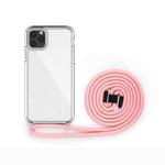 For iPhone 11 Pro Max PC+TPU Transparent All-inclusive Acrylic 2-in-1 Shockproof Phone Protective Case with Lanyard(Pink)