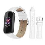 For Fitbit Luxe / Special Edition 12mm xDfind Bamboo Texture Pin Buckle Leather Watch Band(White)