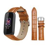 For Fitbit Luxe / Special Edition 12mm xDfind Bamboo Texture Pin Buckle Leather Watch Band(Light Brown)