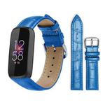 For Fitbit Luxe / Special Edition 12mm xDfind Bamboo Texture Pin Buckle Leather Watch Band(Blue)