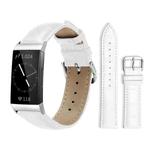 For Fitbit Charge 4 / 3 18mm xDfind Bamboo Texture Pin Buckle Leather Watch Band(White)