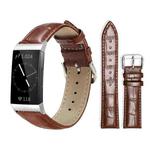 For Fitbit Charge 4 / 3 18mm xDfind Bamboo Texture Pin Buckle Leather Watch Band(Dark Brown)