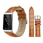 For Fitbit Charge 4 / 3 18mm xDfind Bamboo Texture Pin Buckle Leather Watch Band(Light Brown)