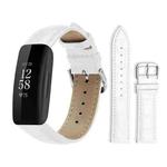 For Fitbit Inspire 2 / Ace 3 14mm xDfind Bamboo Texture Pin Buckle Leather Watch Band(White)