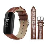 For Fitbit Inspire 2 / Ace 3 14mm xDfind Bamboo Texture Pin Buckle Leather Watch Band(Dark Brown)