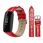 For Fitbit Inspire 2 / Ace 3 14mm xDfind Bamboo Texture Pin Buckle Leather Watch Band(Red)