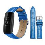 For Fitbit Inspire 2 / Ace 3 14mm xDfind Bamboo Texture Pin Buckle Leather Watch Band(Blue)